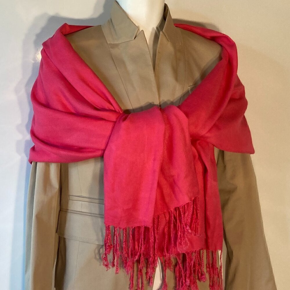 World Market Hot Pink oversized scarf or wrap 33" x 84" Modern Bright Party